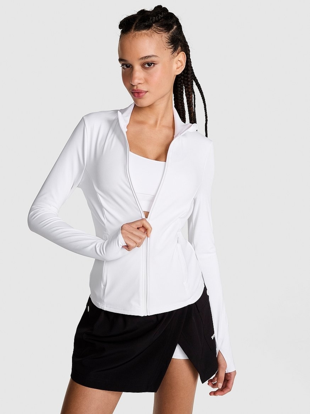 NWT - PINK Relay™ Full-Zip Jacket - WHITE